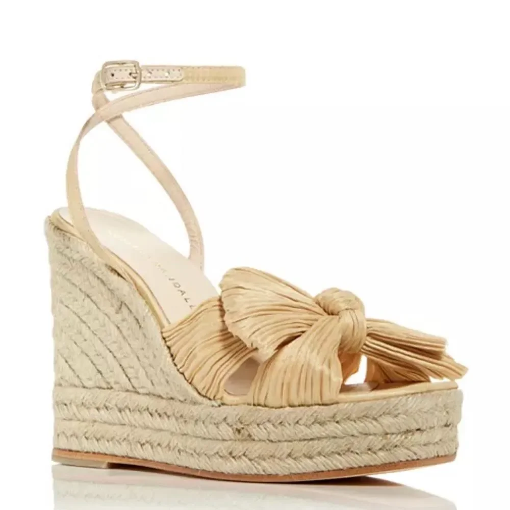 Loeffler Randall Peri Espadrille Wedge Sandals in Tan, New, Size EU 41 US 11